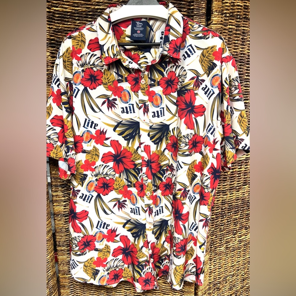 Valor Men’s‎ Button Up Full color Miller Lite Shirt- Size: 2XL